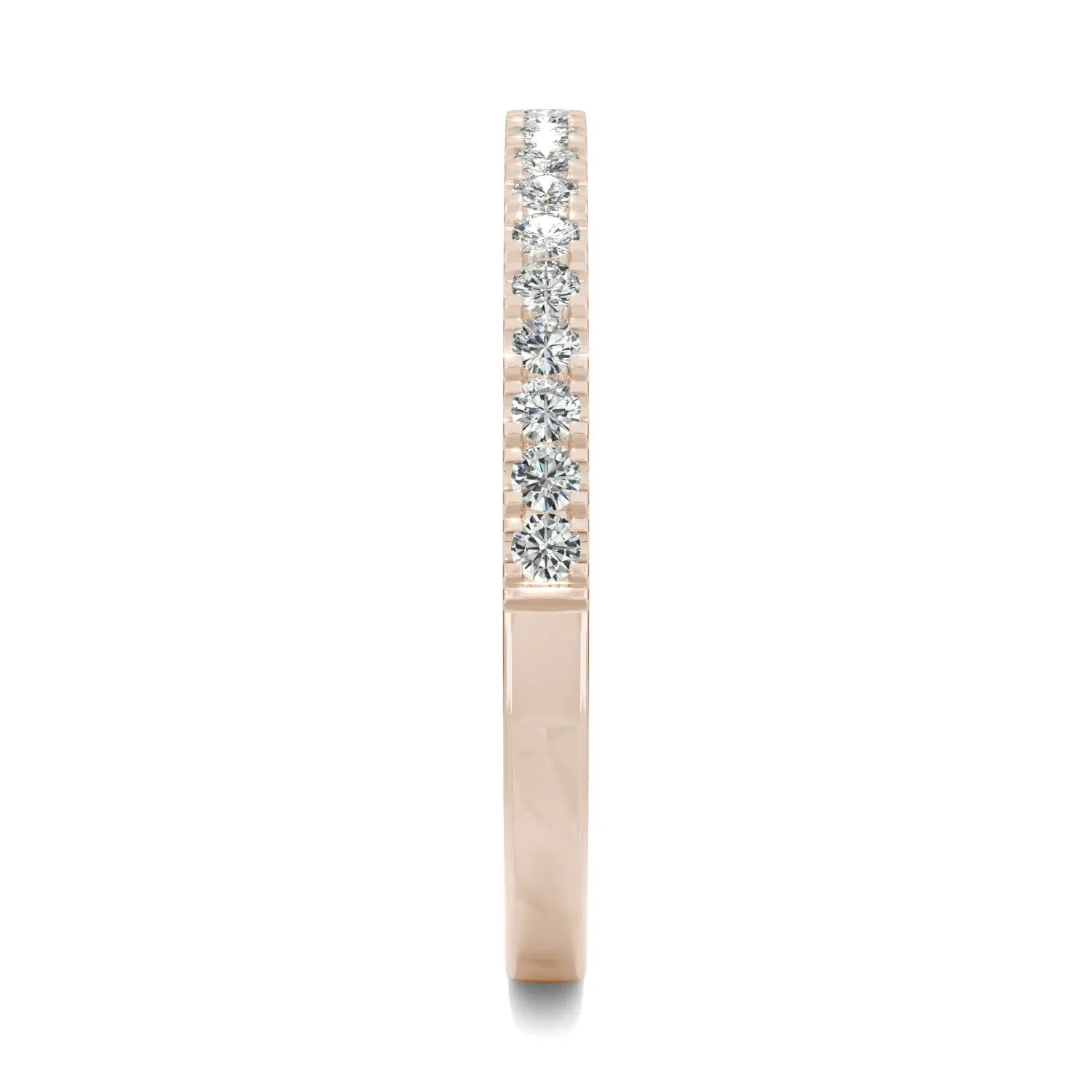 0.29 CTW DEW Round Moissanite Anniversary Band in 14K Rose Gold