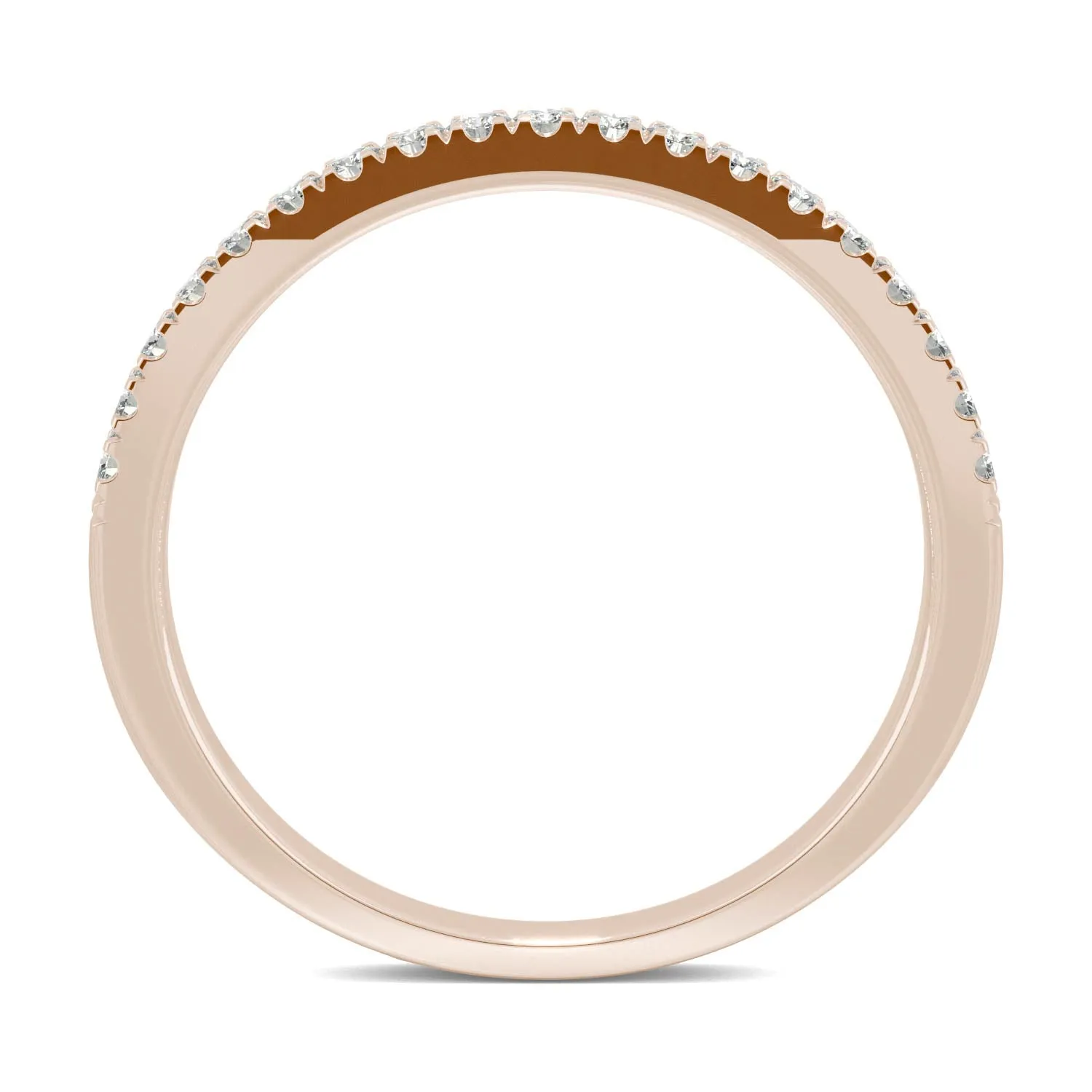 0.29 CTW DEW Round Moissanite Anniversary Band in 14K Rose Gold