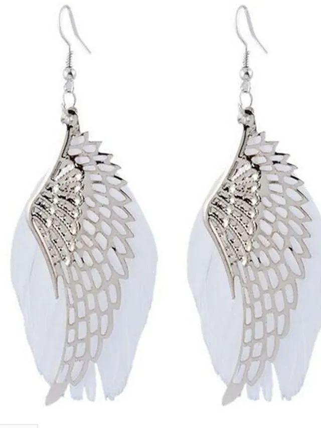 1 Pair Drop Earrings For Daily Date Feather Alloy Classic Fashion for Women