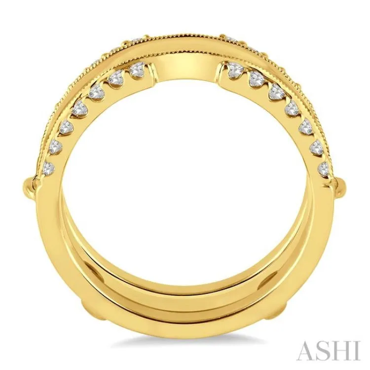 1/2 Ctw Round Cut Diamond Insert Ring in 14K Yellow Gold