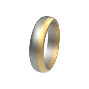 14k Gold and Sterling Silver 7.2 mm Modern Two-tone Mixed Metal Ring