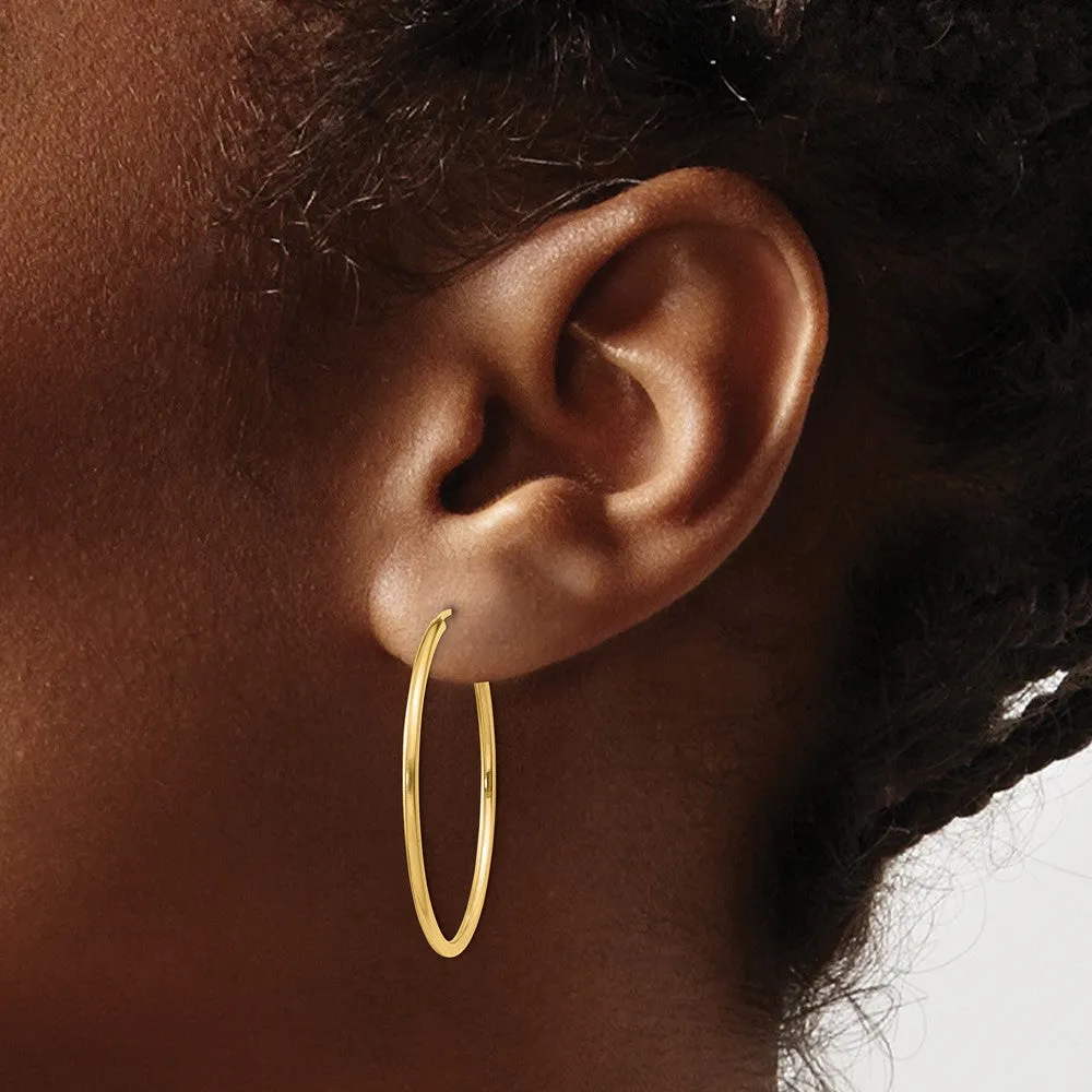 14KT Yellow Gold 30X1.5MM Hoop Earrings