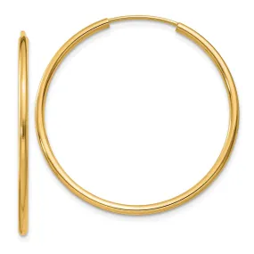 14KT Yellow Gold 30X1.5MM Hoop Earrings