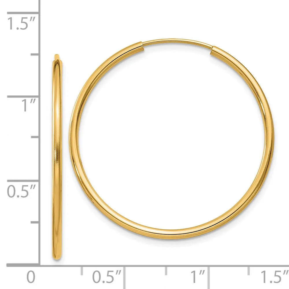 14KT Yellow Gold 30X1.5MM Hoop Earrings