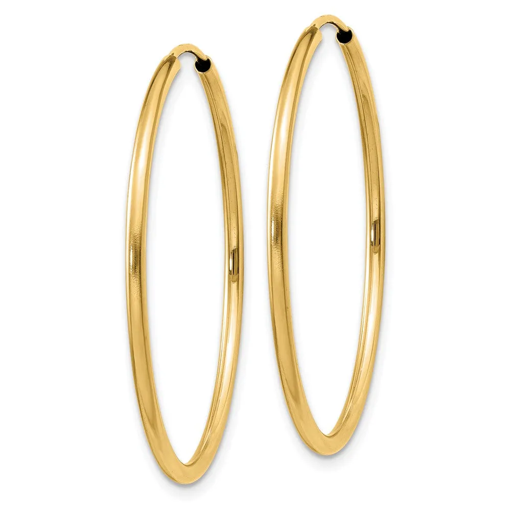 14KT Yellow Gold 30X1.5MM Hoop Earrings