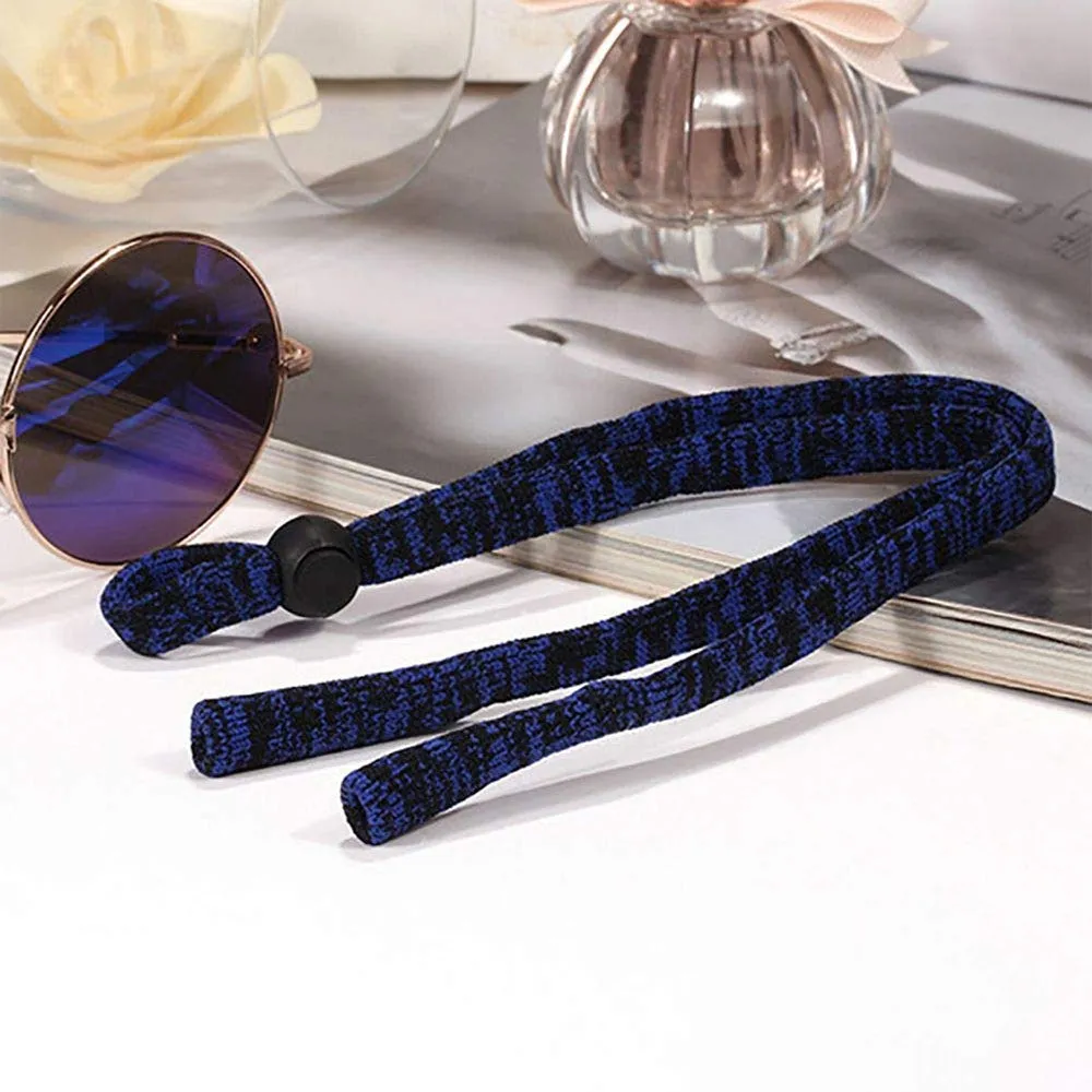 (60cm) Eyewear Holder Eyeglass Chain Sunglasses Strap Elastic Fabric Neck Cord - Blue