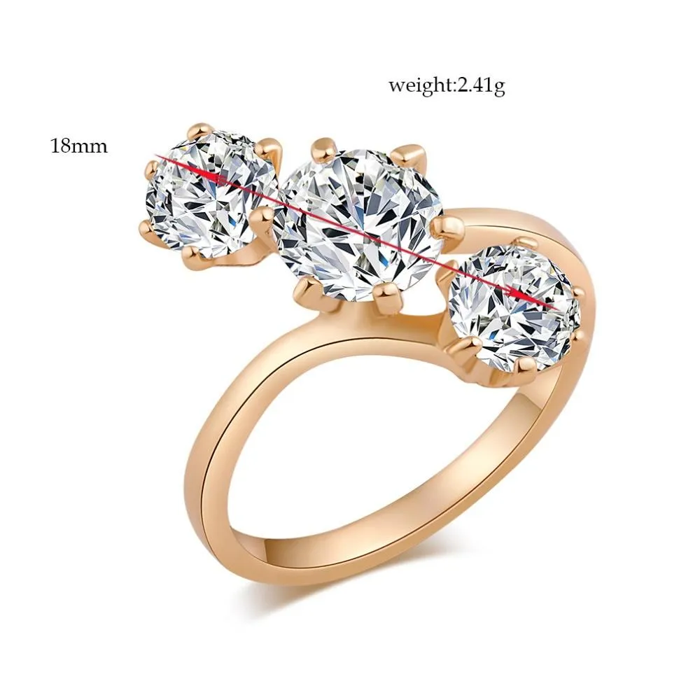 Alloy White Crystal Wedding Engagement Rings