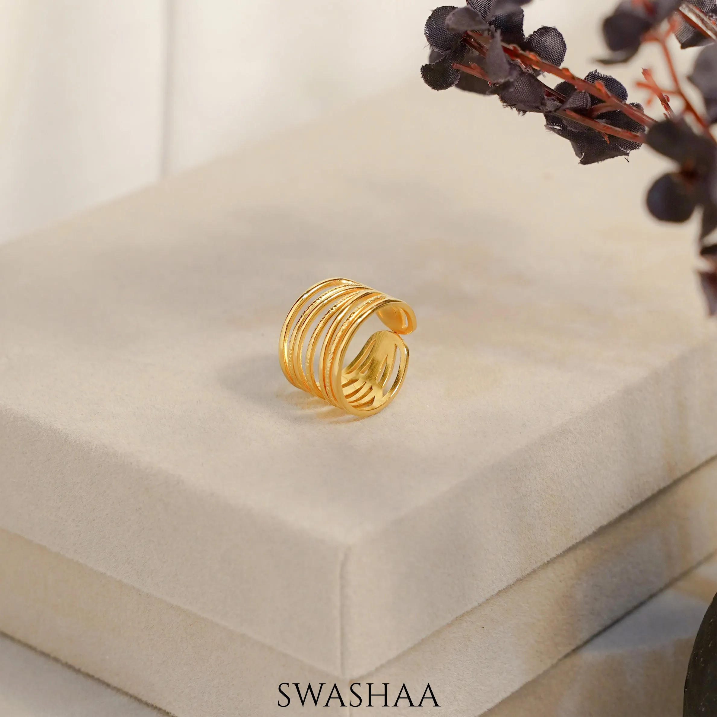 Armaya 18K Gold Plated Ring