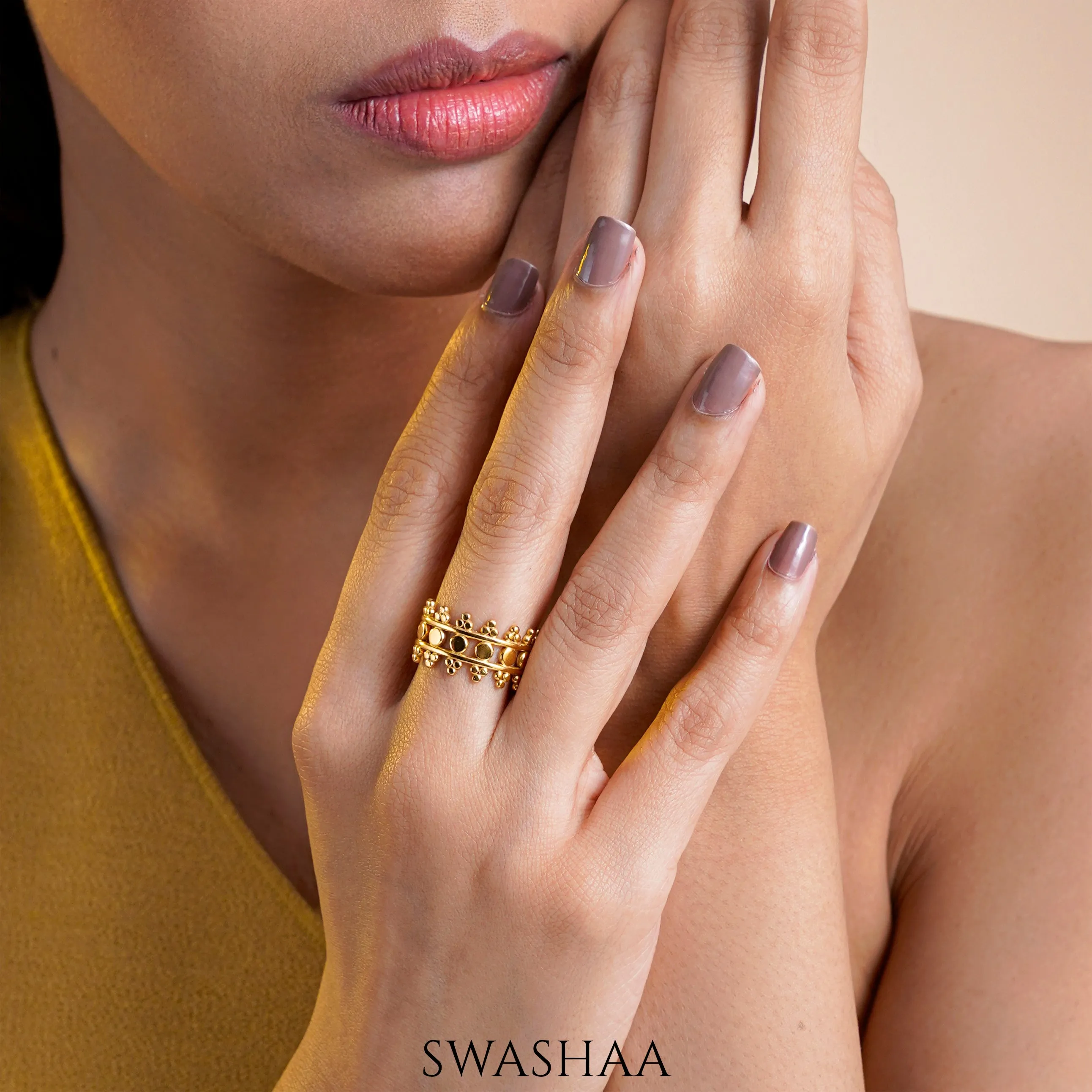 Asha 18K Gold Plated Ring