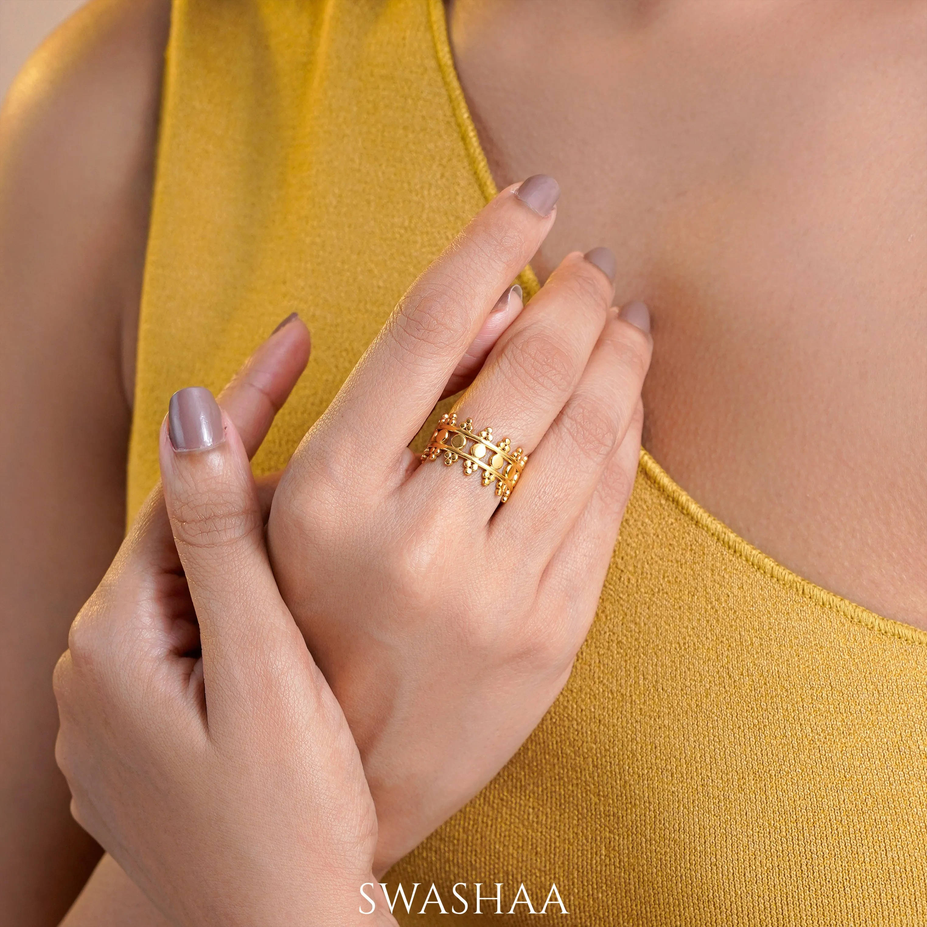 Asha 18K Gold Plated Ring