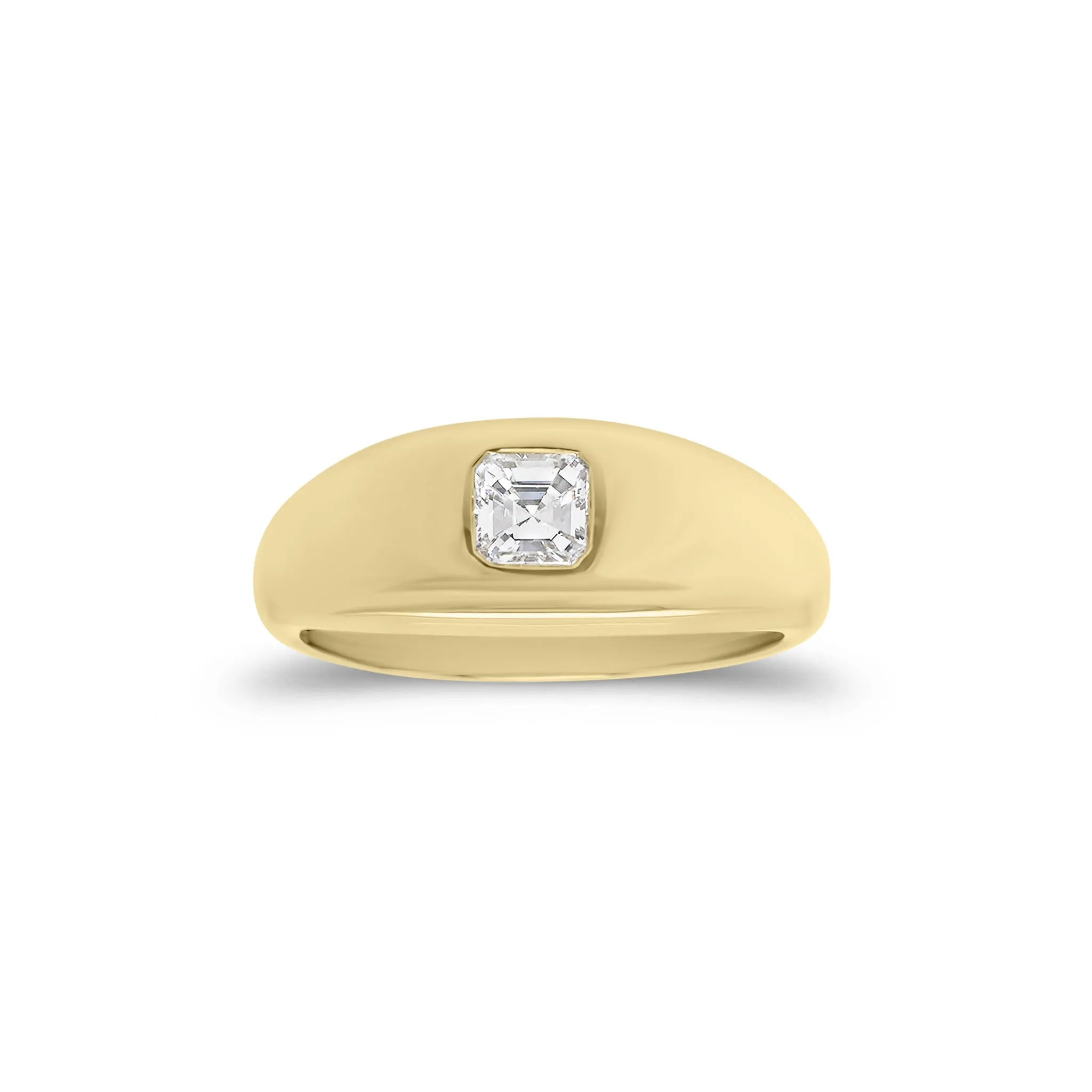 Asscher Cut Diamond Dome Ring