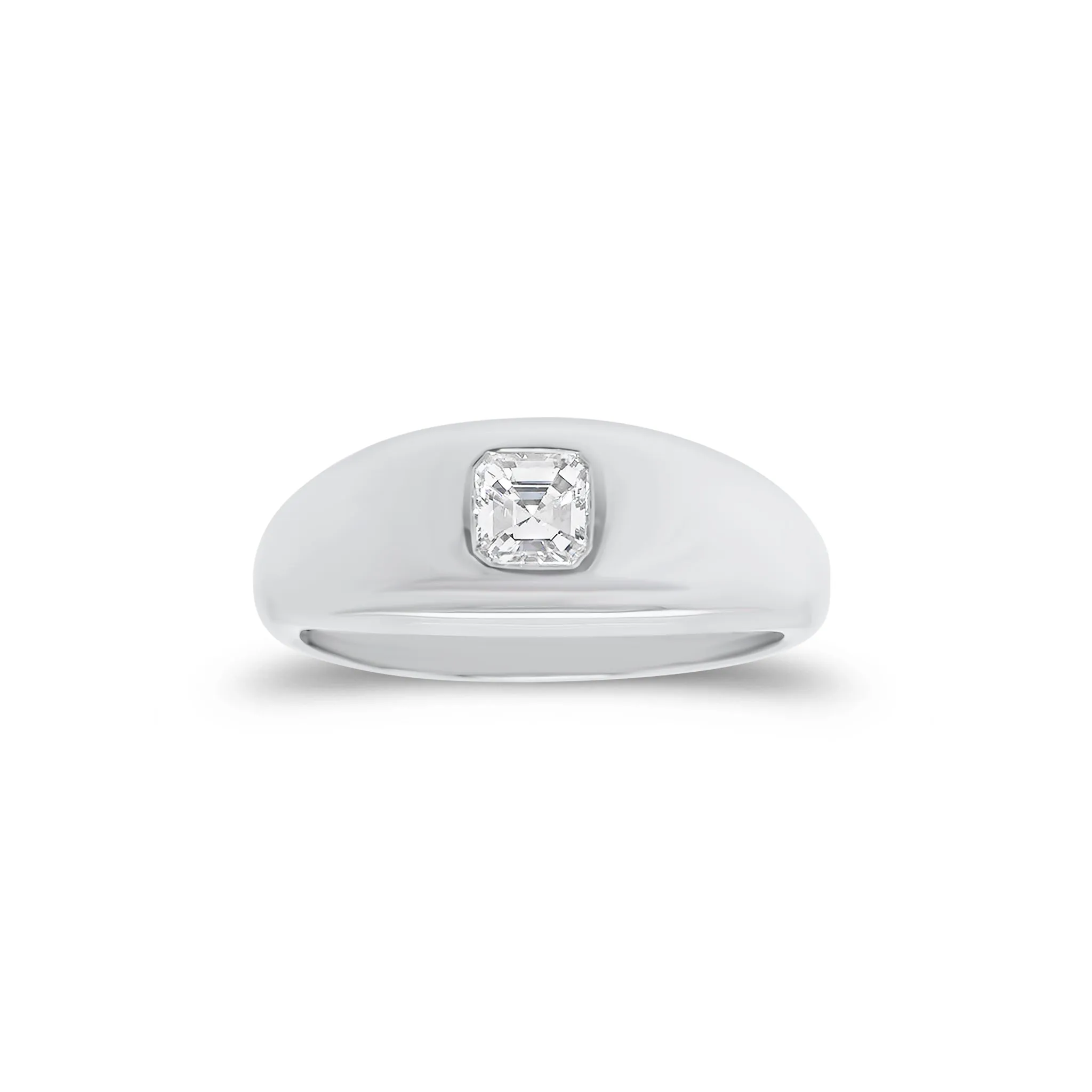 Asscher Cut Diamond Dome Ring