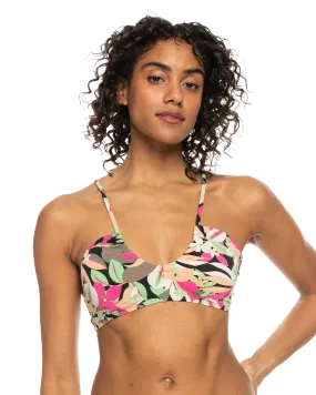 Beach Classics Fashion Bralette Bikini Top in Anthracite Palm