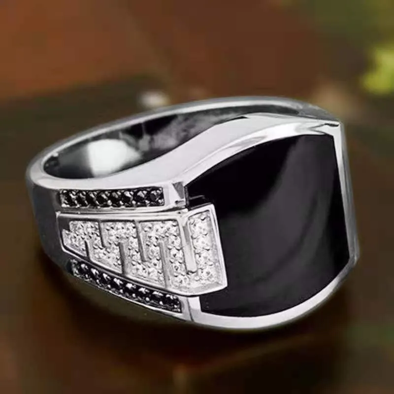 Biker Punk Style Rings for Men Width Signet Square Finger Fashion