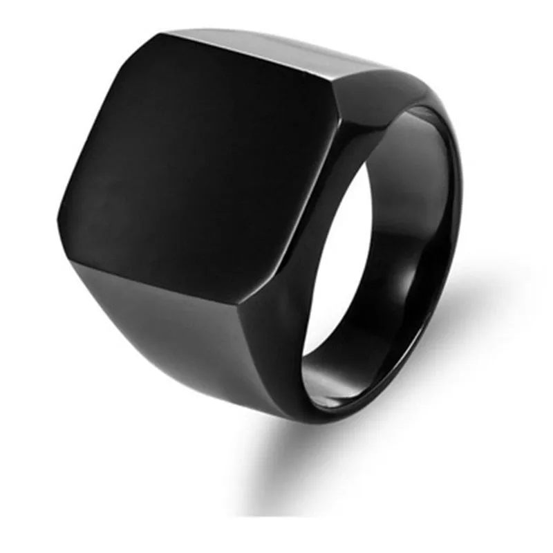 Biker Punk Style Rings for Men Width Signet Square Finger Fashion