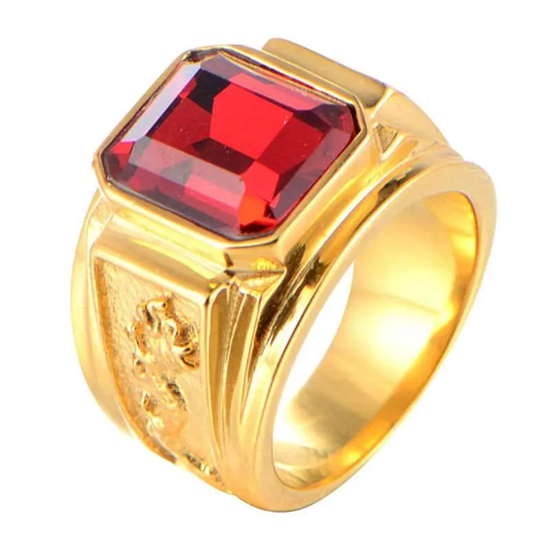 Biker Punk Style Rings for Men Width Signet Square Finger Fashion