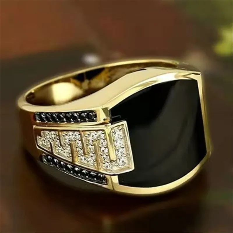 Biker Punk Style Rings for Men Width Signet Square Finger Fashion