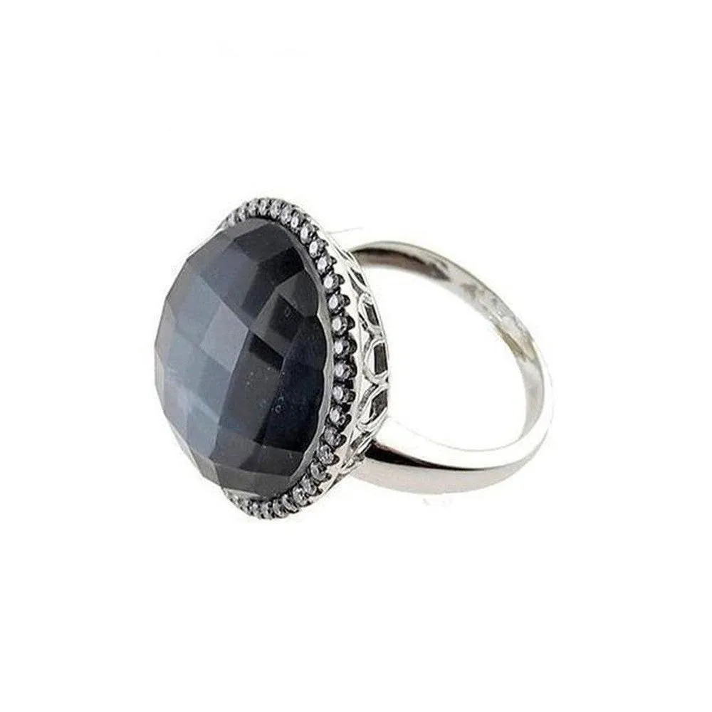 Black Mother of Pearl Doublet Ring