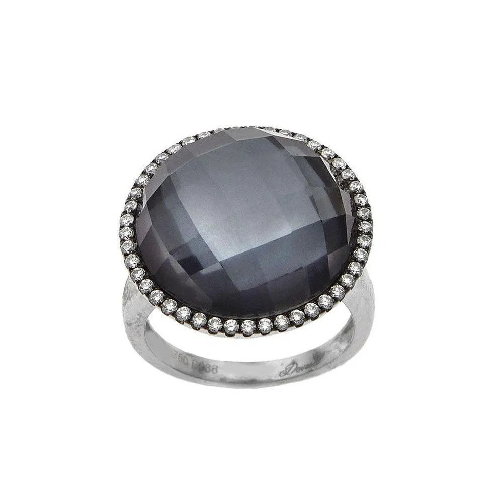 Black Mother of Pearl Doublet Ring