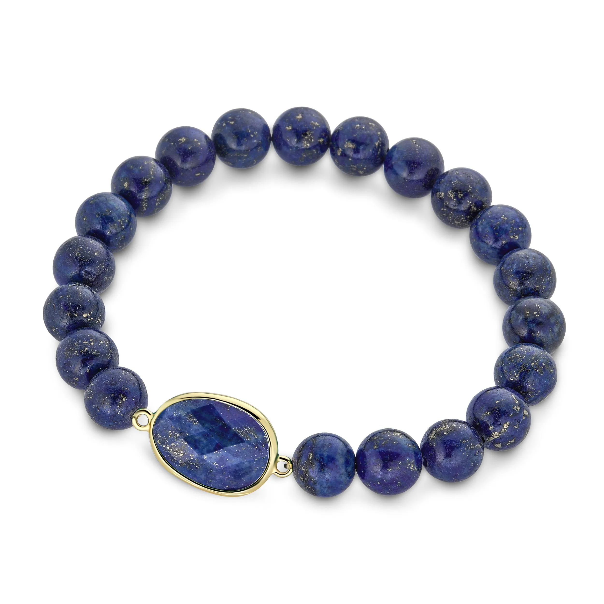 Boho Stacking Gemstone Stretch Bracelet with Lapis Amethyst & Turquoise Hearts 8MM