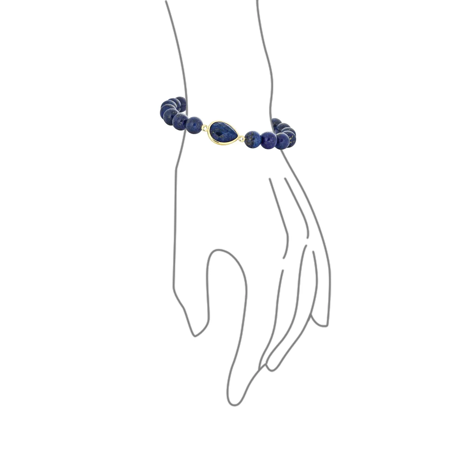 Boho Stacking Gemstone Stretch Bracelet with Lapis Amethyst & Turquoise Hearts 8MM