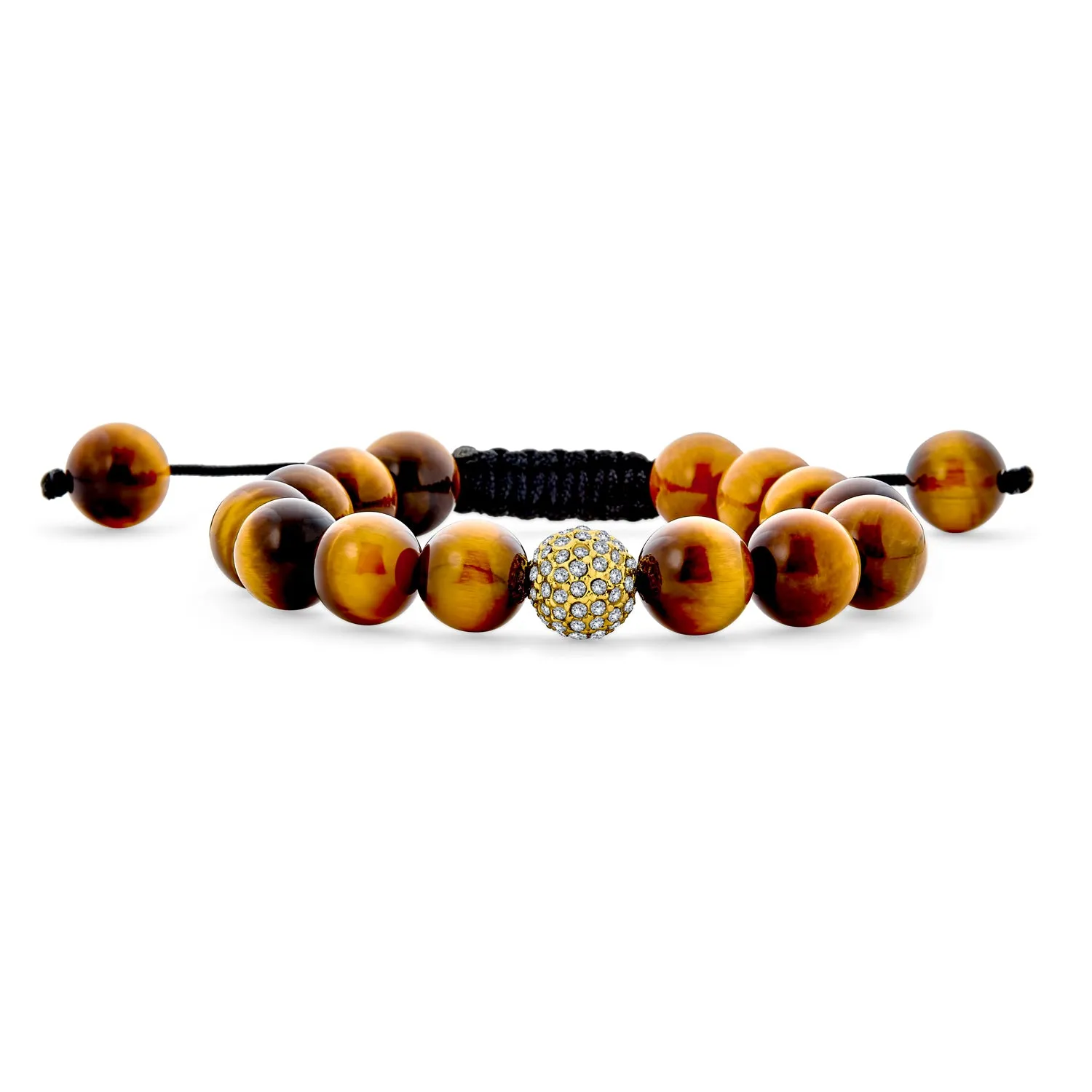 Brown Tiger Eye Genuine Black Brown Leather Multi Strand Wrap Bracelet