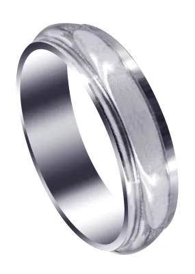 Carved Simple Mens Wedding Band | High Polish Finish (Thomas)