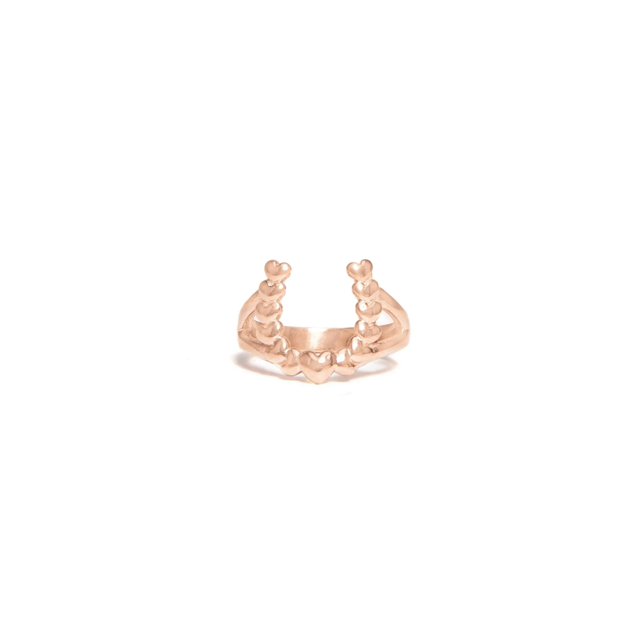 Cascading Heart Horseshoe Ring