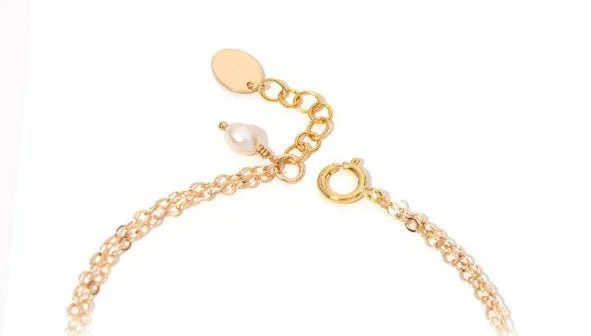 Chic Womens 14K Gold Plated Bracelet Grey Moonstone Bracelet