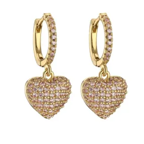 Colorful Zircon Love Heart Hoop Earrings