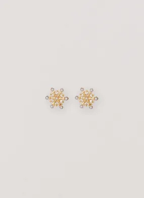 Crystal Snowflake Earring - Gold