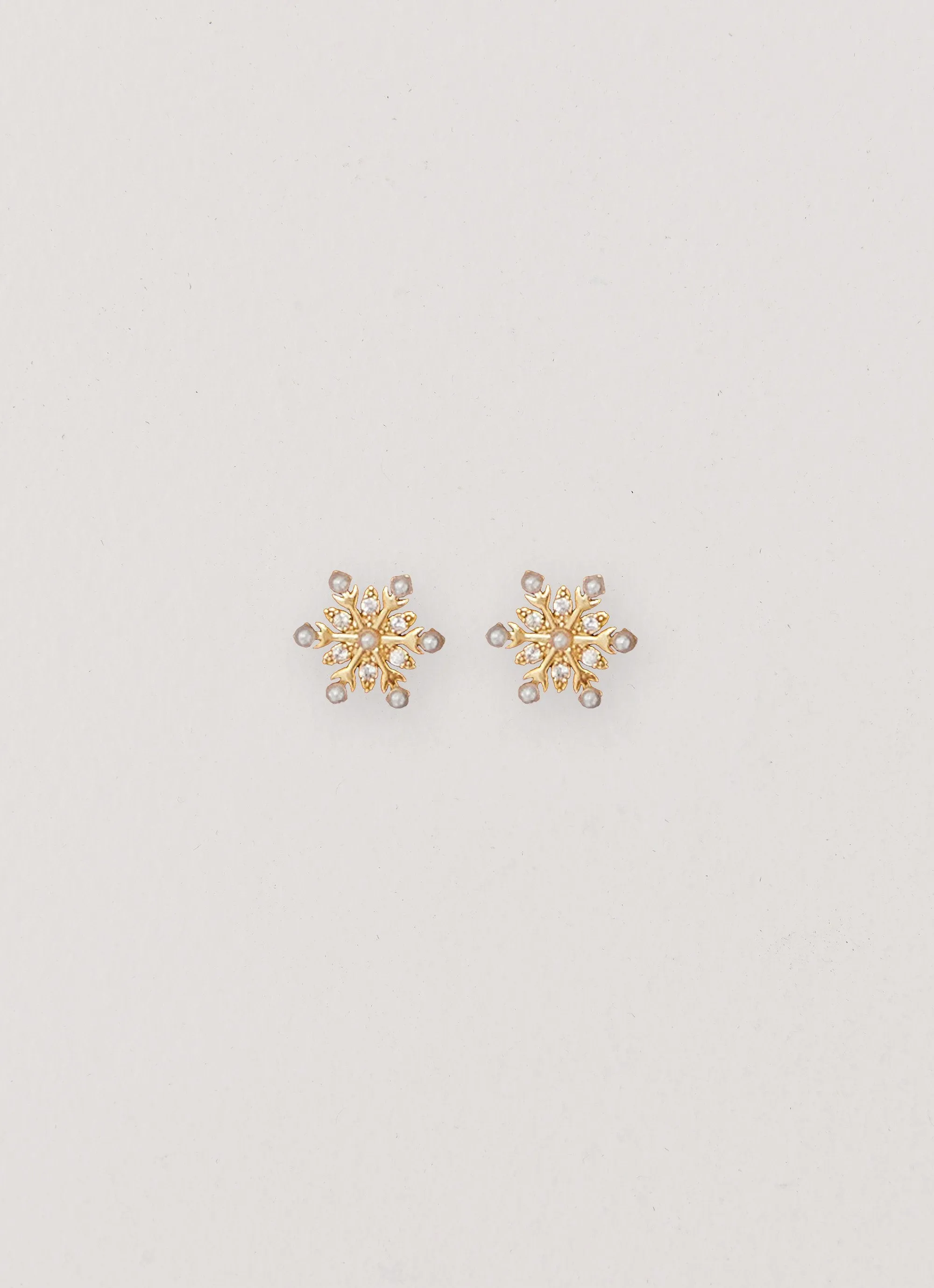 Crystal Snowflake Earring - Gold