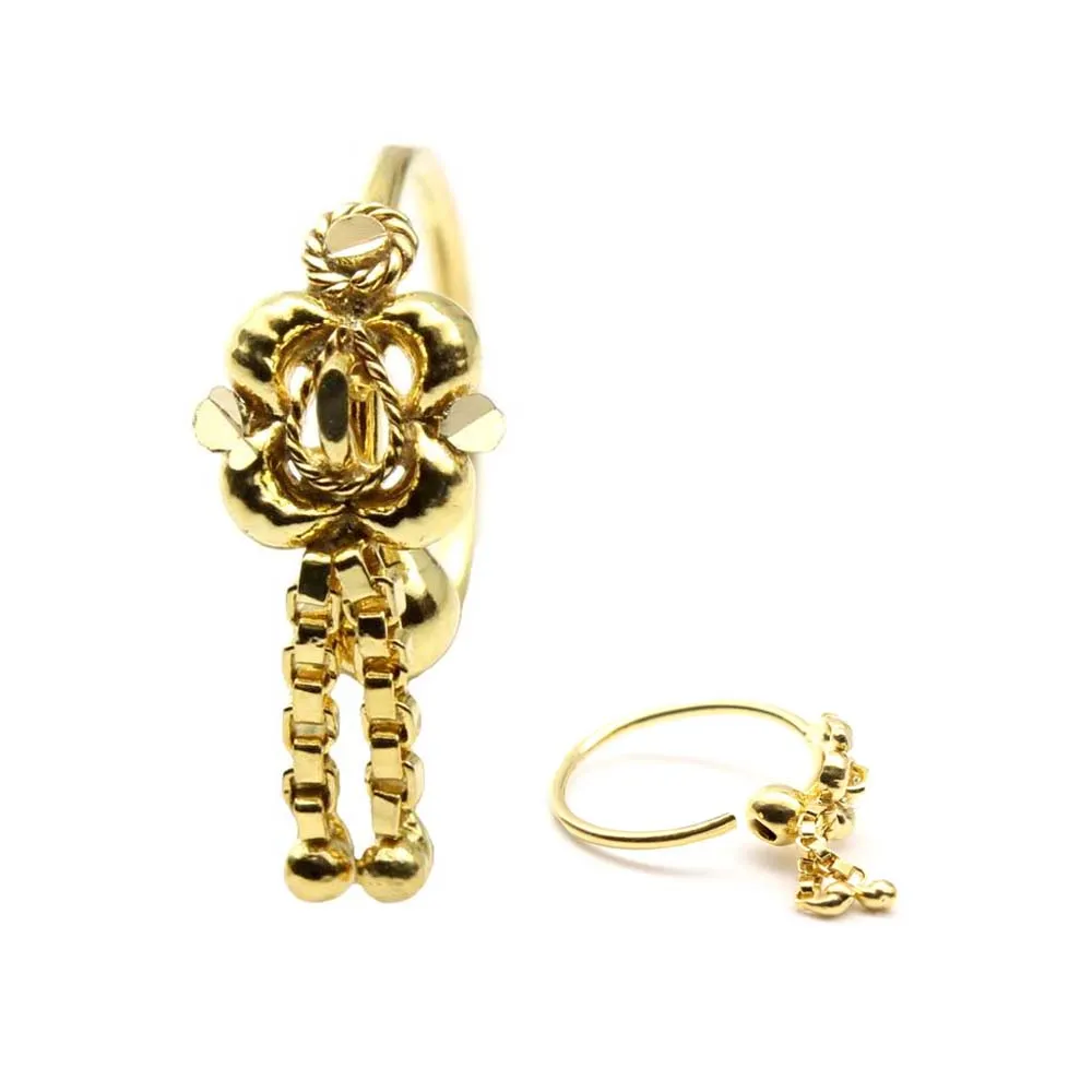 Dangle style 14K Real Gold Nath for women 22g