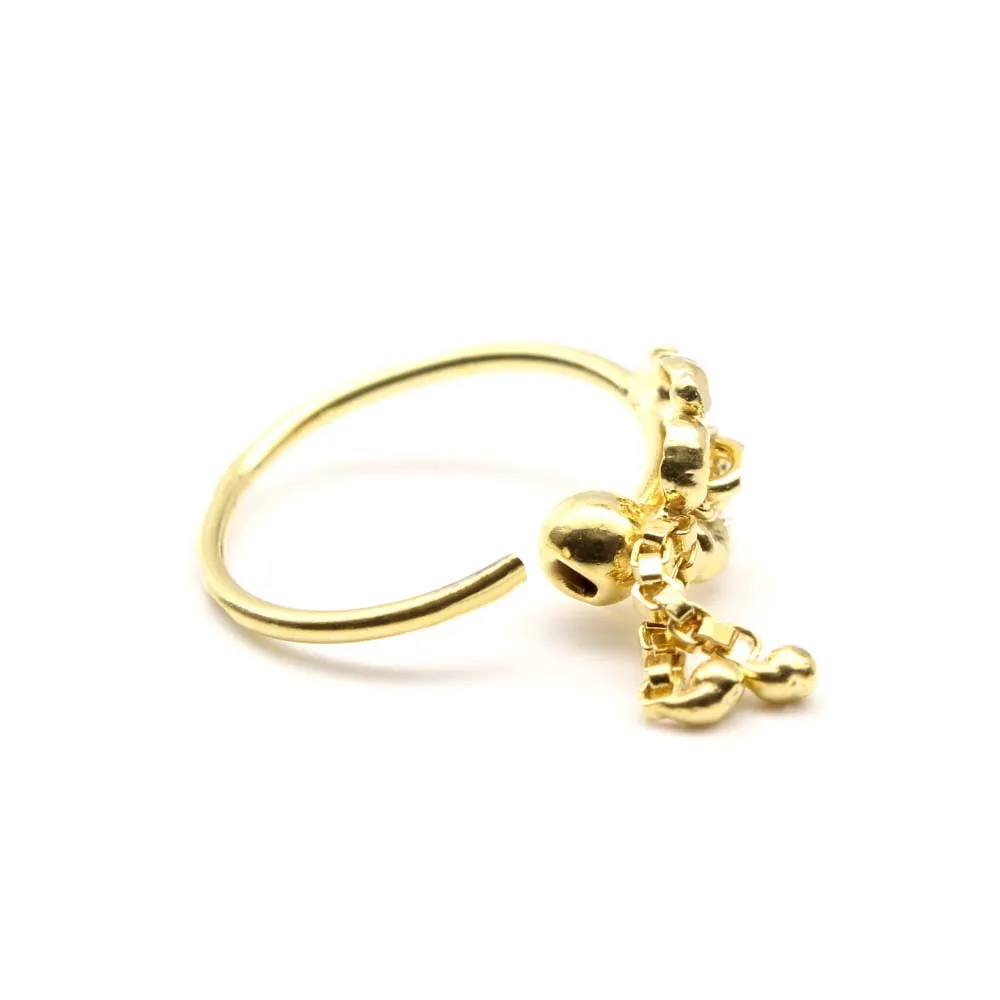 Dangle style 14K Real Gold Nath for women 22g