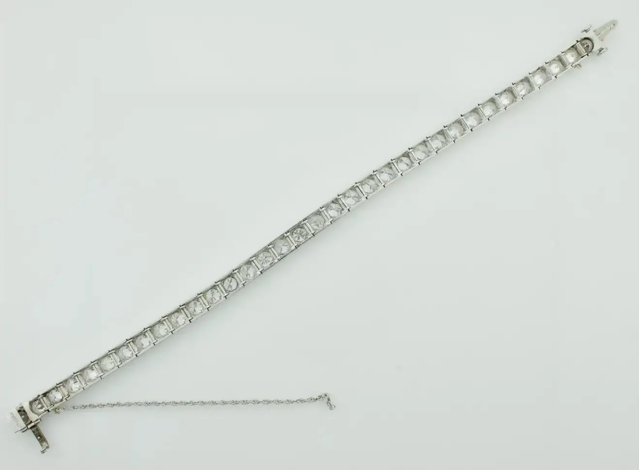 Estate Vintage Platinum Straight Line Bracelet circa 1950s 9.00 Carats