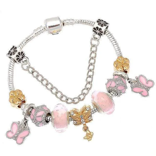 Flower Colourful Beads Charm Bracelet