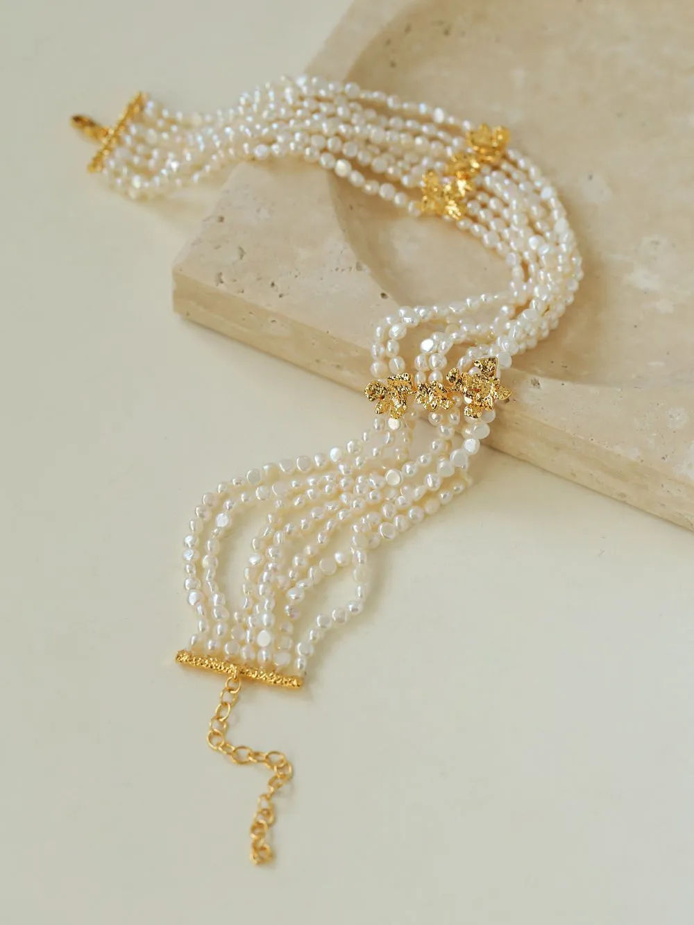 French Style Mini Multi-Layered Pearl Necklace