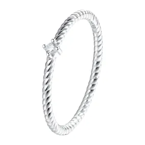 Gemstone Twist Ring Sterling Silver