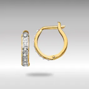 Gold Diamond Fascination Round Hinged Hoop Earrings - Model DF177