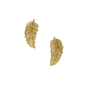 Gold Laurel Leaf Studs Earrings