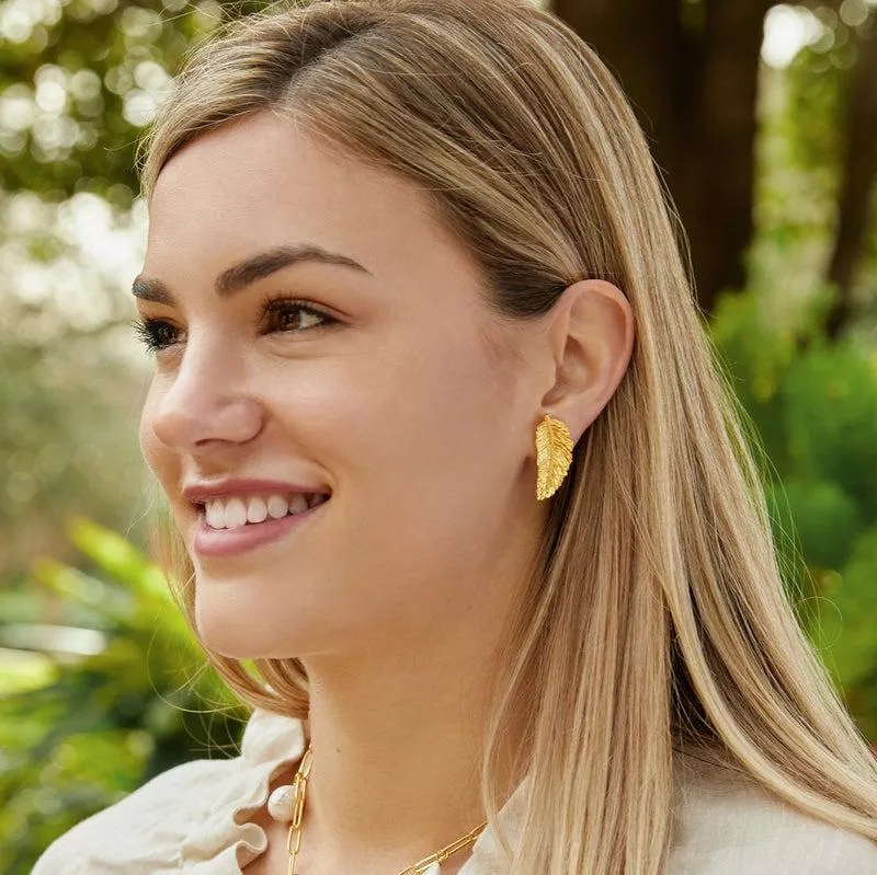 Gold Laurel Leaf Studs Earrings