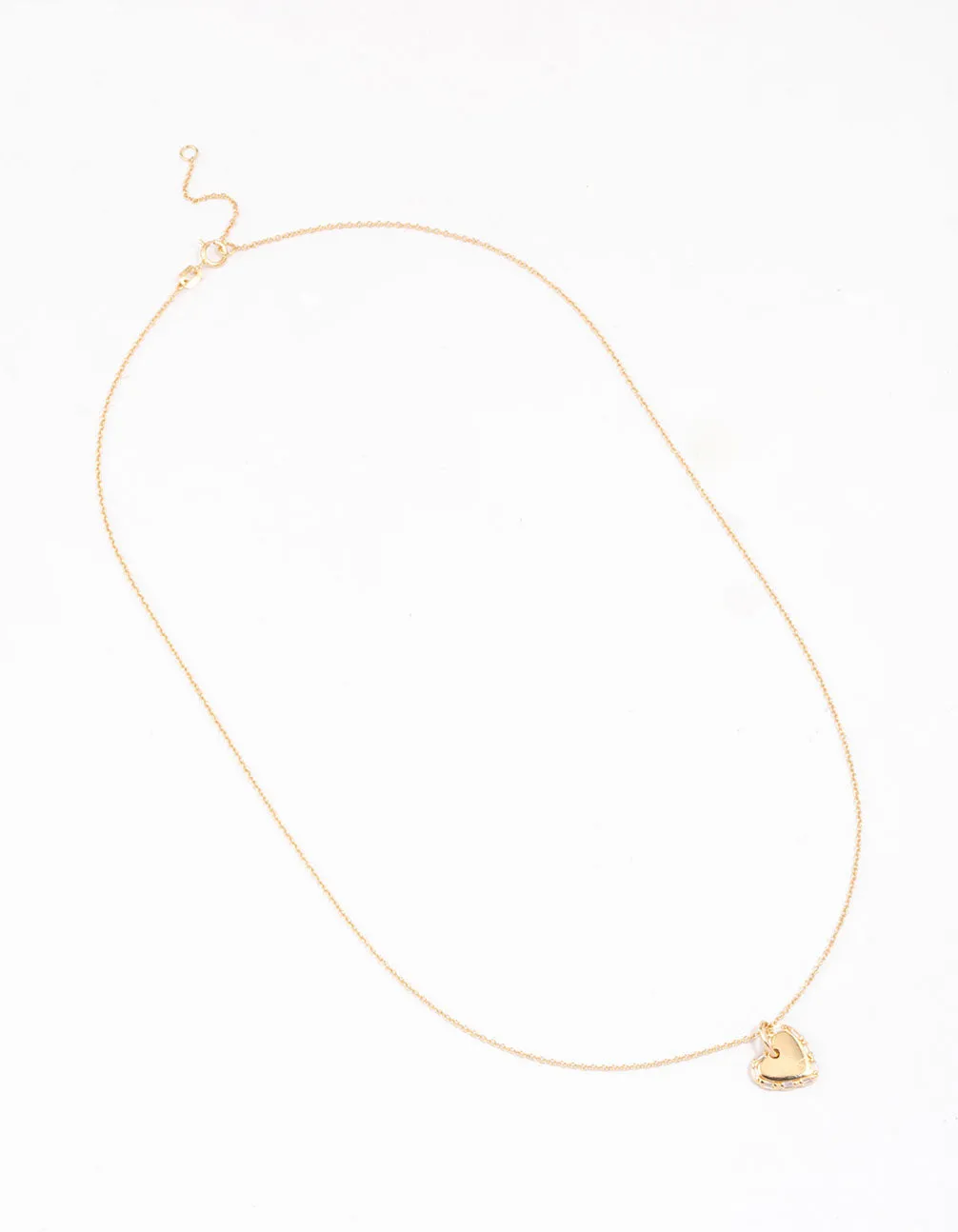 Gold Plated Sterling Silver Baguette Heart Necklace