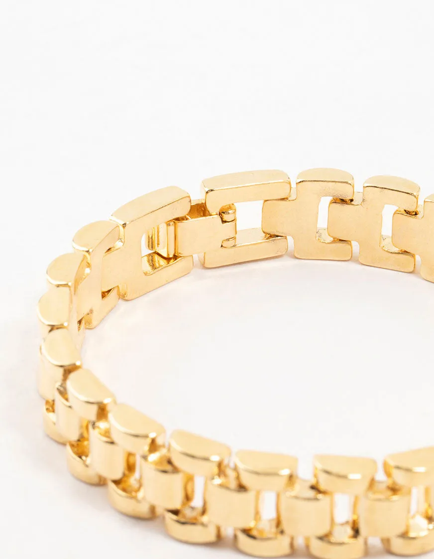 Gold Plated Watch Chain Bracelet