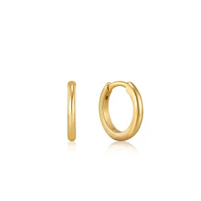 GOLD SMOOTH MINI HUGGIE HOOP EARRINGS