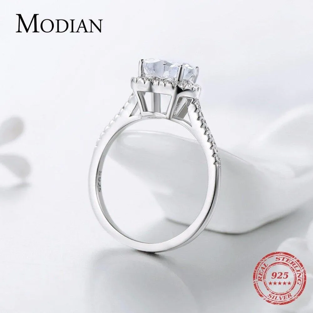 Gorgeous Heart shape AAAAA Quality CZ 925 Sterling Silver Wedding Ring