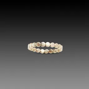 Hammered Dot Band in White Gold