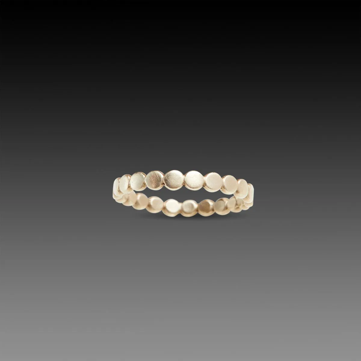 Hammered Dot Band in White Gold