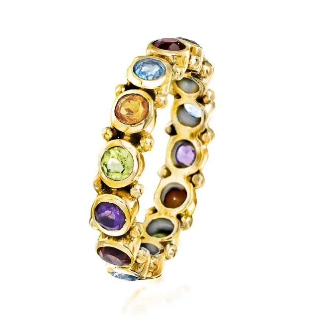 Huitan 5 Colors Shiny Cubic Zircon Women Rings / Gold Color Female Daily Wear Stylish Colorful Rings