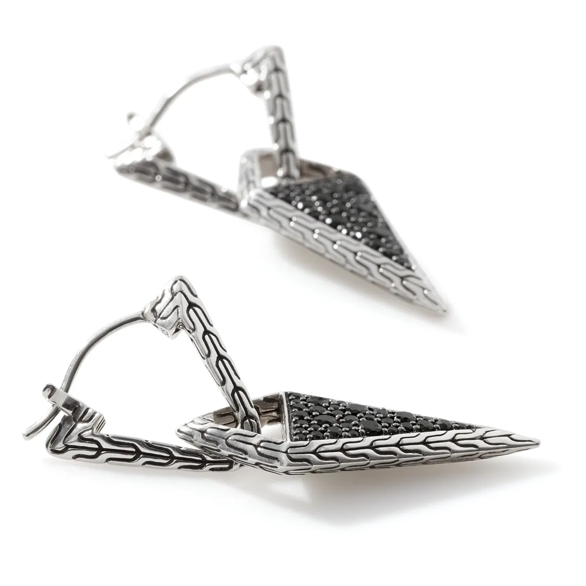 John Hardy Classic Chain Sterling Silver Tiga Transformable Drop Earrings