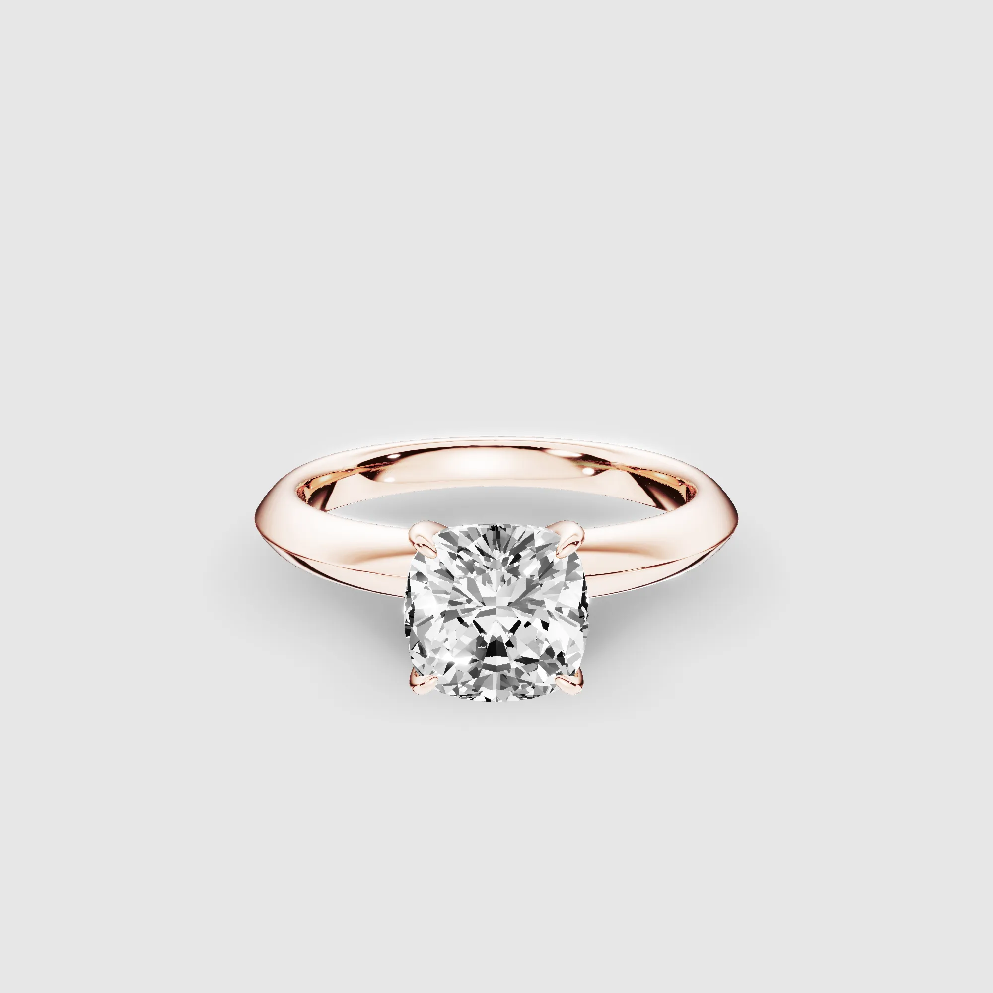 Knife-Edge Solitaire Ring-Cushion